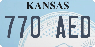 KS license plate 770AED