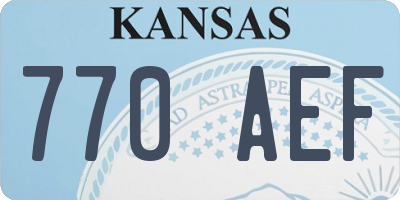 KS license plate 770AEF