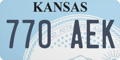 KS license plate 770AEK