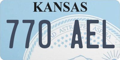 KS license plate 770AEL