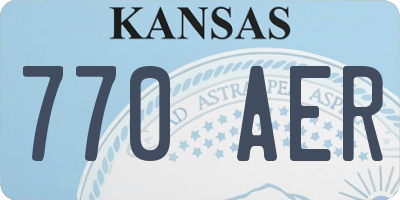 KS license plate 770AER