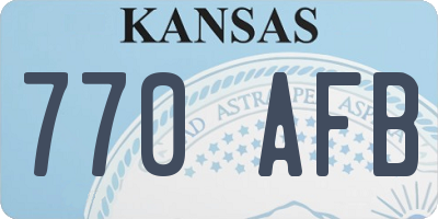 KS license plate 770AFB