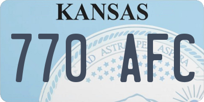 KS license plate 770AFC