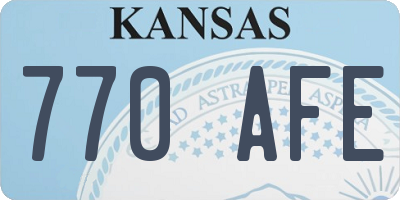 KS license plate 770AFE