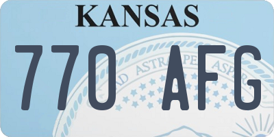 KS license plate 770AFG