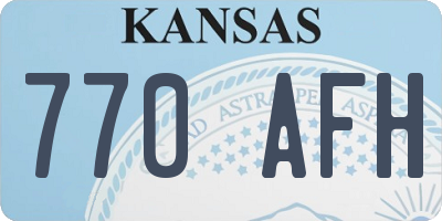 KS license plate 770AFH