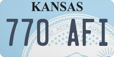 KS license plate 770AFI