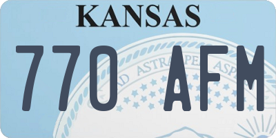 KS license plate 770AFM