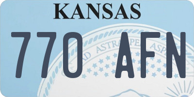 KS license plate 770AFN