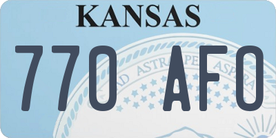 KS license plate 770AFO