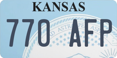 KS license plate 770AFP
