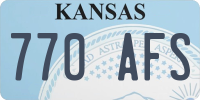 KS license plate 770AFS