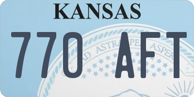 KS license plate 770AFT