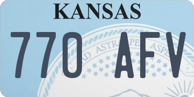 KS license plate 770AFV
