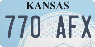 KS license plate 770AFX