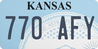 KS license plate 770AFY