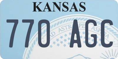 KS license plate 770AGC