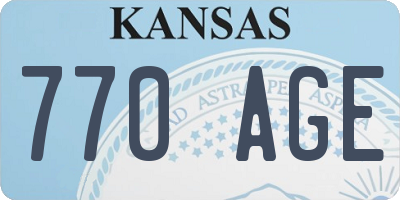 KS license plate 770AGE