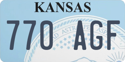 KS license plate 770AGF