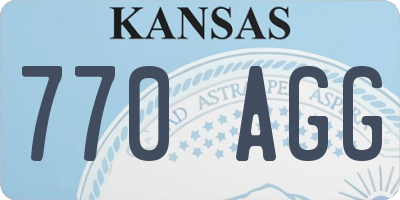 KS license plate 770AGG