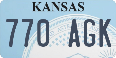 KS license plate 770AGK