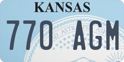 KS license plate 770AGM
