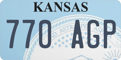 KS license plate 770AGP