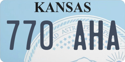 KS license plate 770AHA