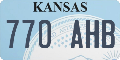 KS license plate 770AHB