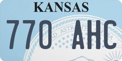 KS license plate 770AHC