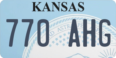 KS license plate 770AHG