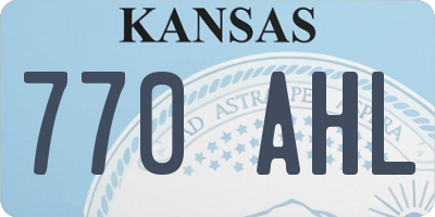 KS license plate 770AHL