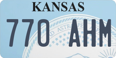 KS license plate 770AHM