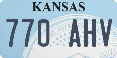 KS license plate 770AHV