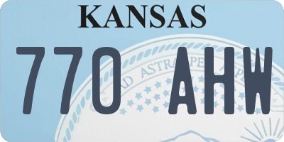 KS license plate 770AHW