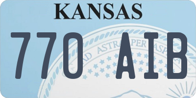 KS license plate 770AIB