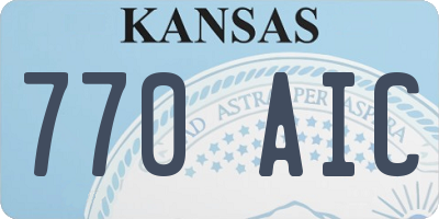 KS license plate 770AIC