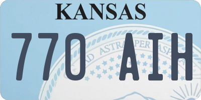 KS license plate 770AIH