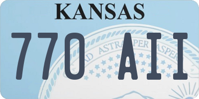 KS license plate 770AII