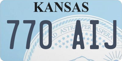 KS license plate 770AIJ