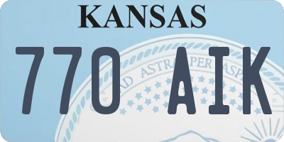 KS license plate 770AIK
