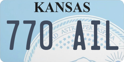 KS license plate 770AIL