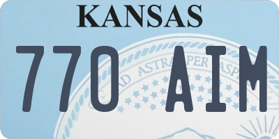 KS license plate 770AIM