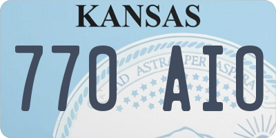 KS license plate 770AIO