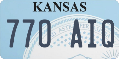 KS license plate 770AIQ