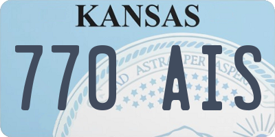 KS license plate 770AIS