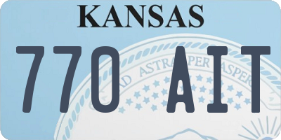 KS license plate 770AIT