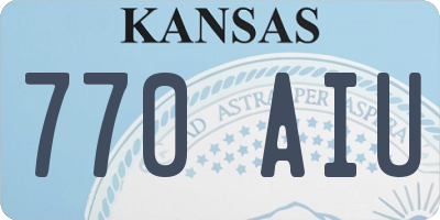 KS license plate 770AIU