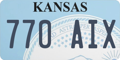 KS license plate 770AIX
