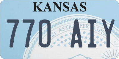 KS license plate 770AIY